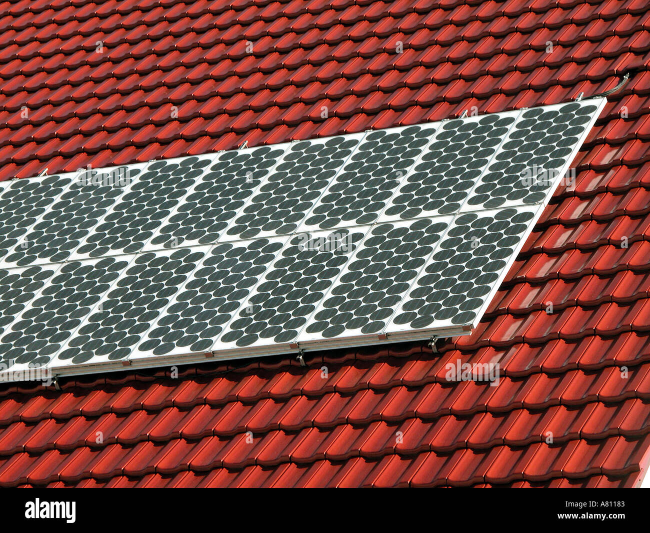 SOLAR electric power sul pannello foto-voltaico fotovoltaico sistema foto voltaico Foto Stock