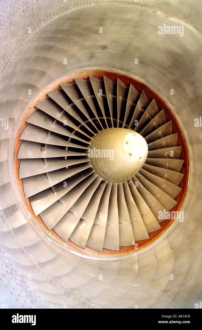 Centro di un aereo jet motore Foto Stock