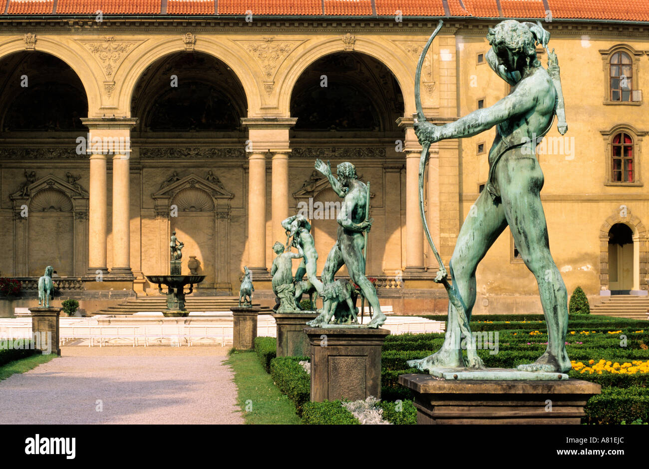 Repubblica Ceca, Praga, Mala Strana, giardini del Palazzo Wallenstein, statue di Adriaen de Vries (copie) Foto Stock