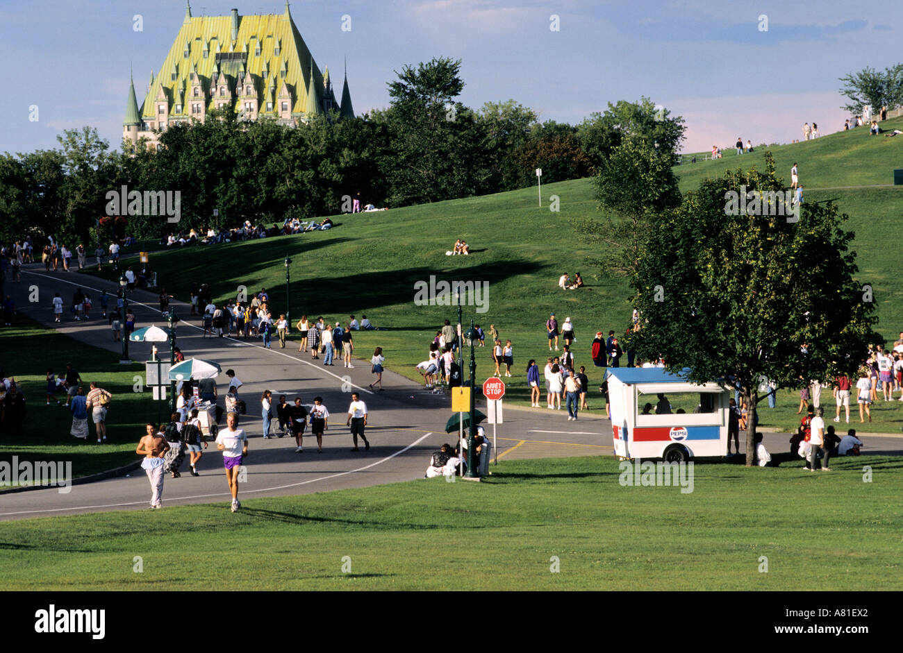 Canada, Québec, Provincia di Quebec city, Pianure di Abramo e in fondo il Castello Frontenac Foto Stock