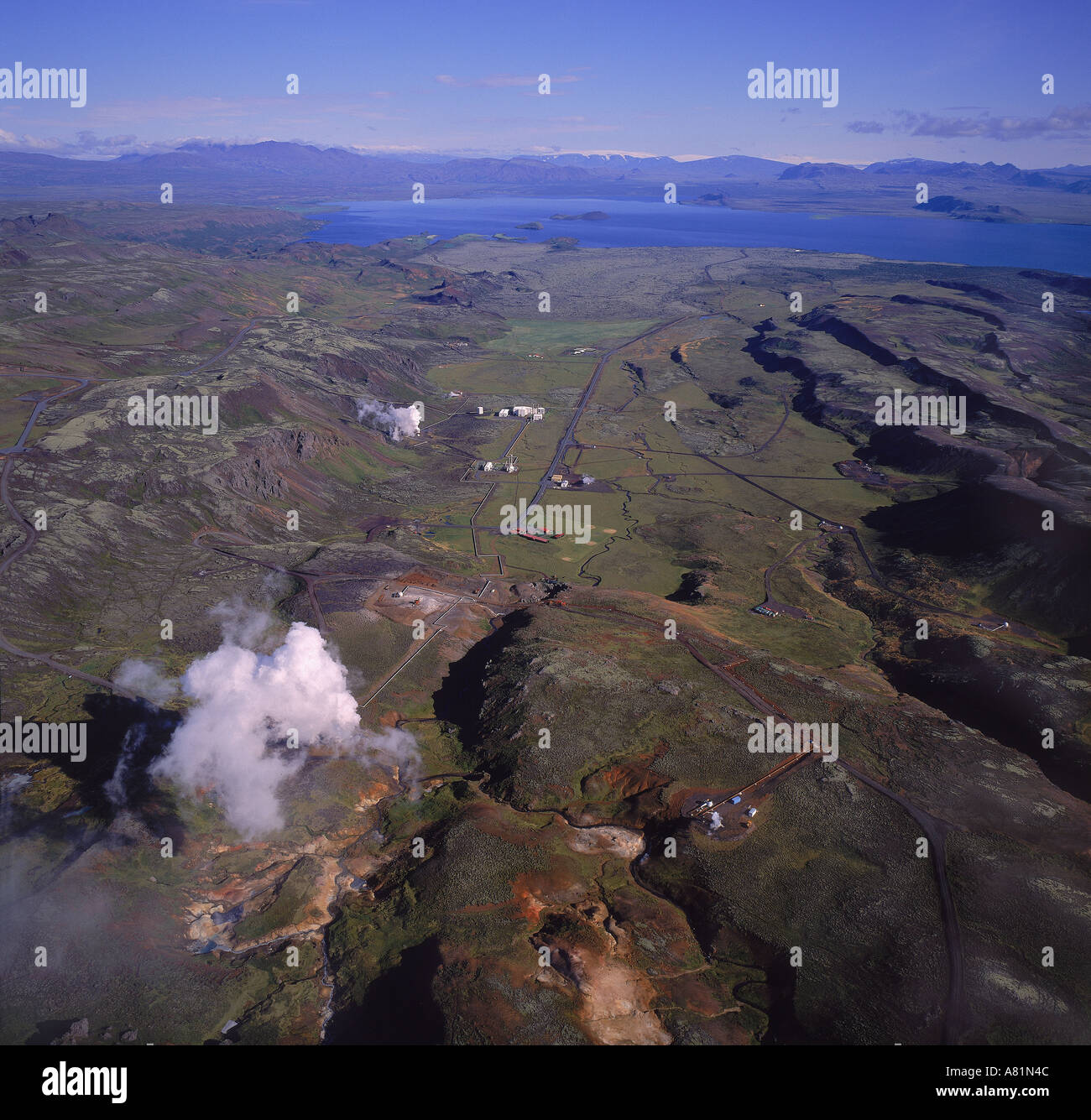 Nesjavellir centrale geotermica a sud dell'Islanda Foto Stock