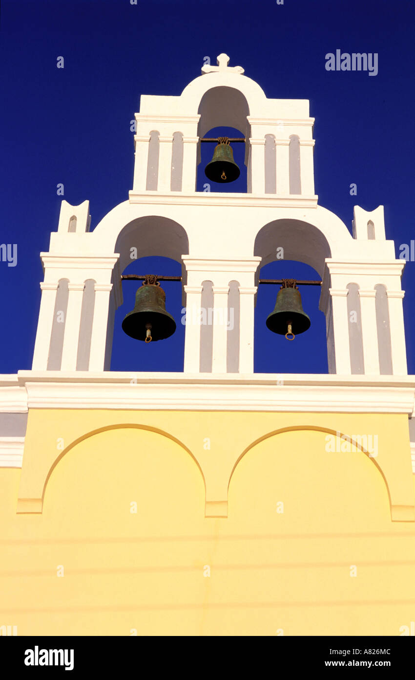 Grecia CICLADI, Santorini Island, il Firostefani della piccola chiesa dedicata alla Vergine di Hagii Theodori Foto Stock