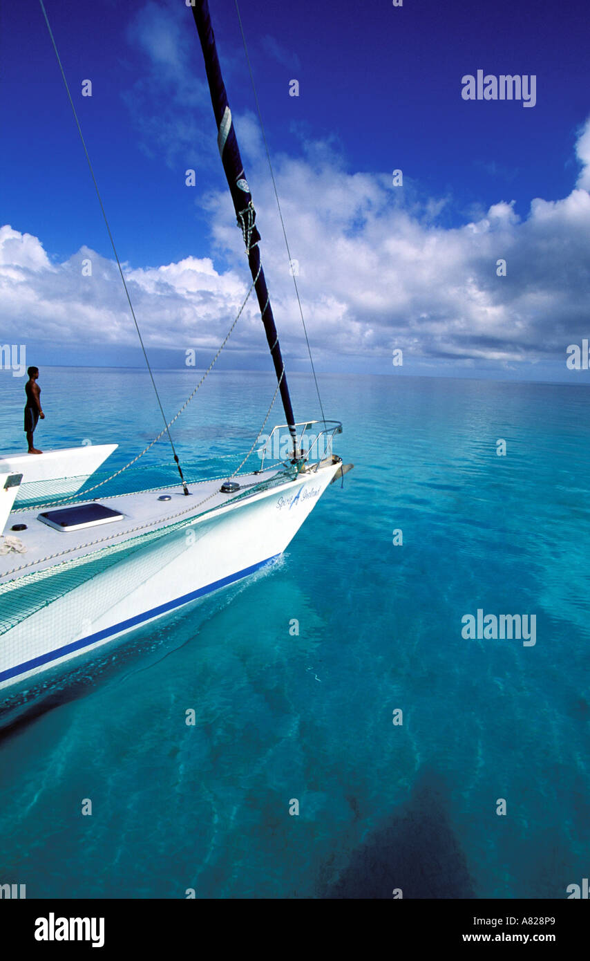 Francia, Polinesia francese, Arcipelago Tuamotu, Rangiroa Atoll Foto Stock