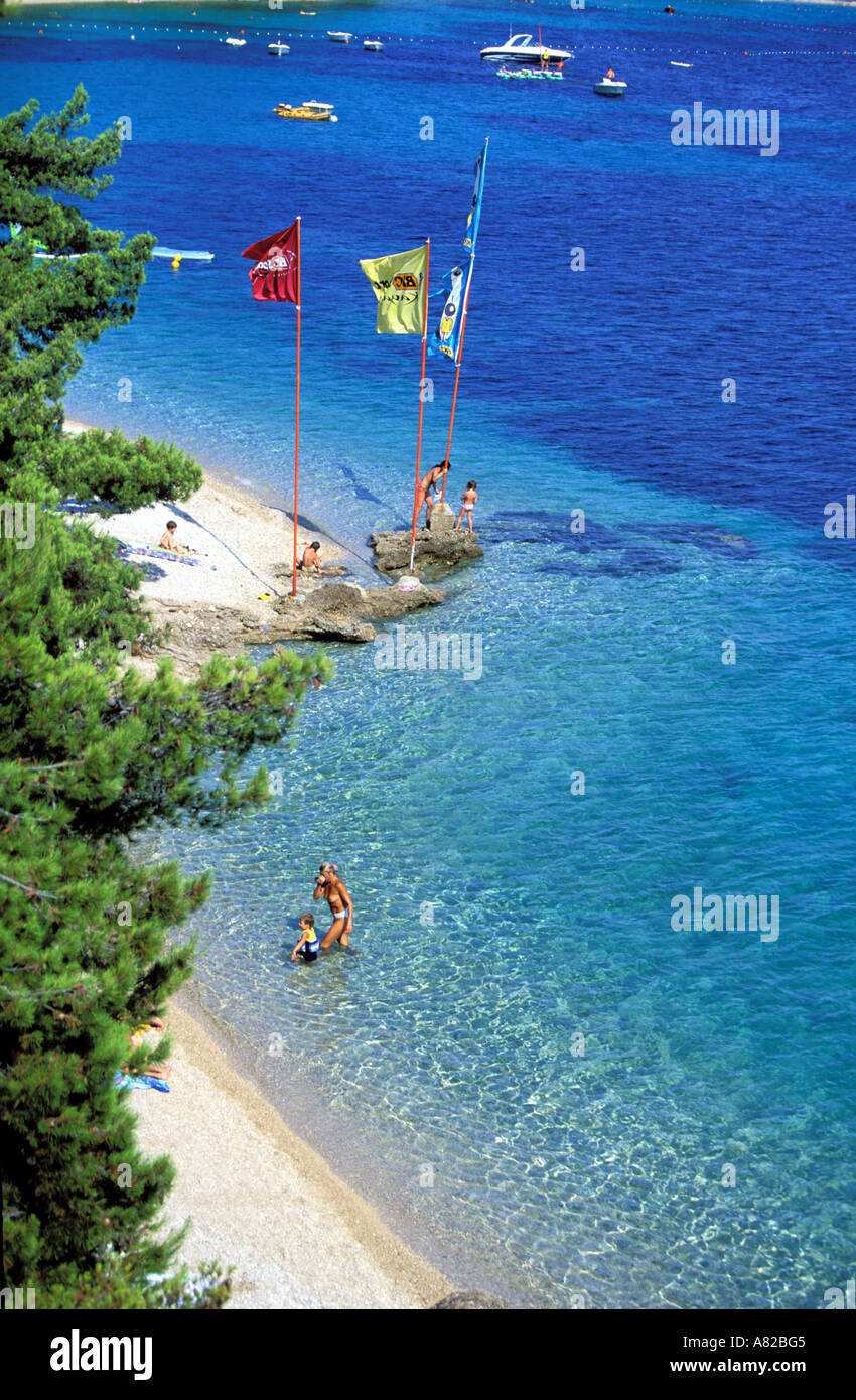 Croazia, Dalmazia, Isola di Brac, le belle spiagge turchesi vicino a Bol Foto Stock