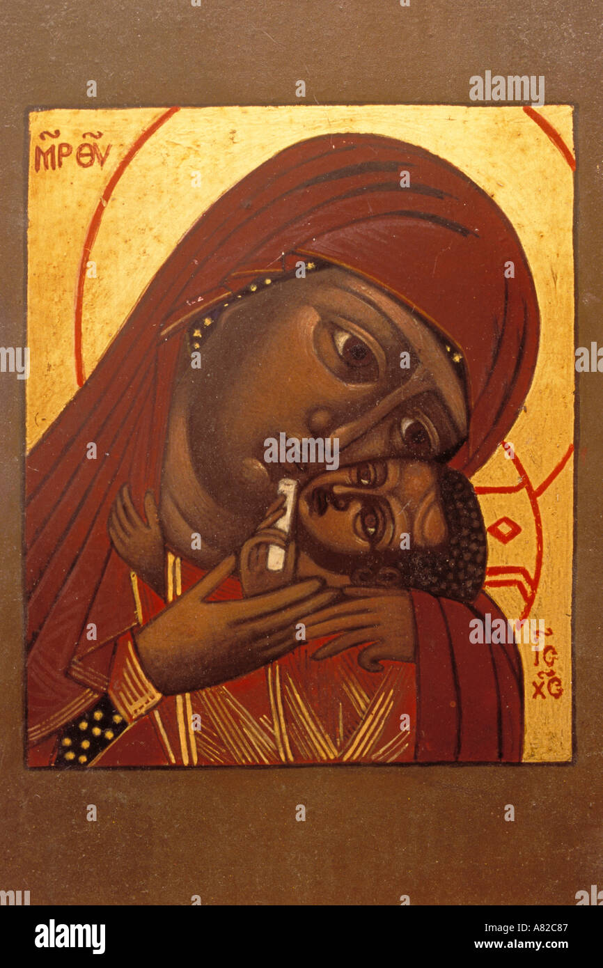 Icona della Madonna Madre di Dio di amorevole gentilezza, da Mark Duchi Foto Stock