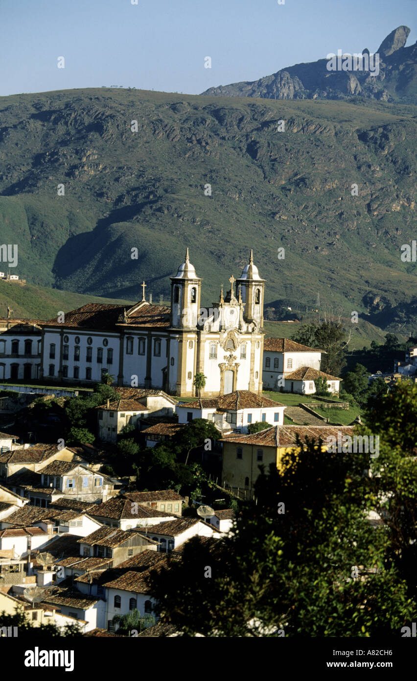 Il Brasile, Minas Gerais stato, vista di Ouro Preto Foto Stock