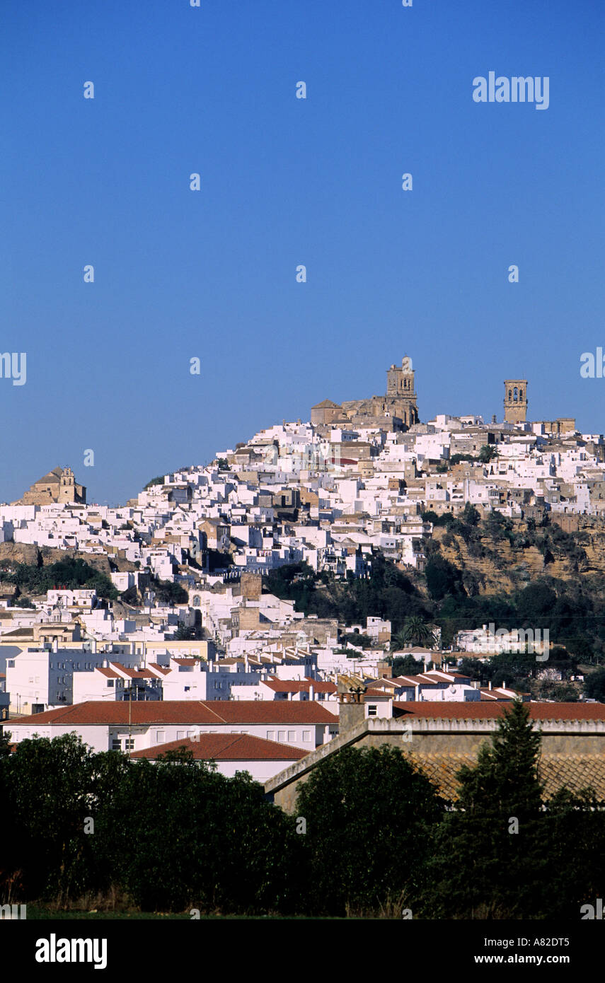Spagna, Andalusia, pueblos blancos regione, villaggio di Arcos de la Frontera Foto Stock
