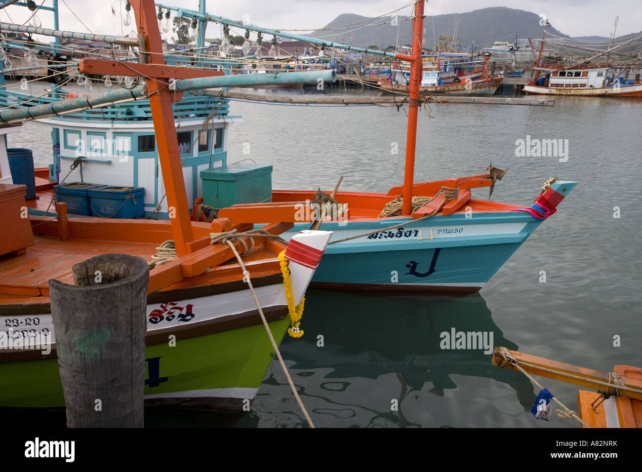 Barche da pesca Pattaya Thailandia Foto Stock