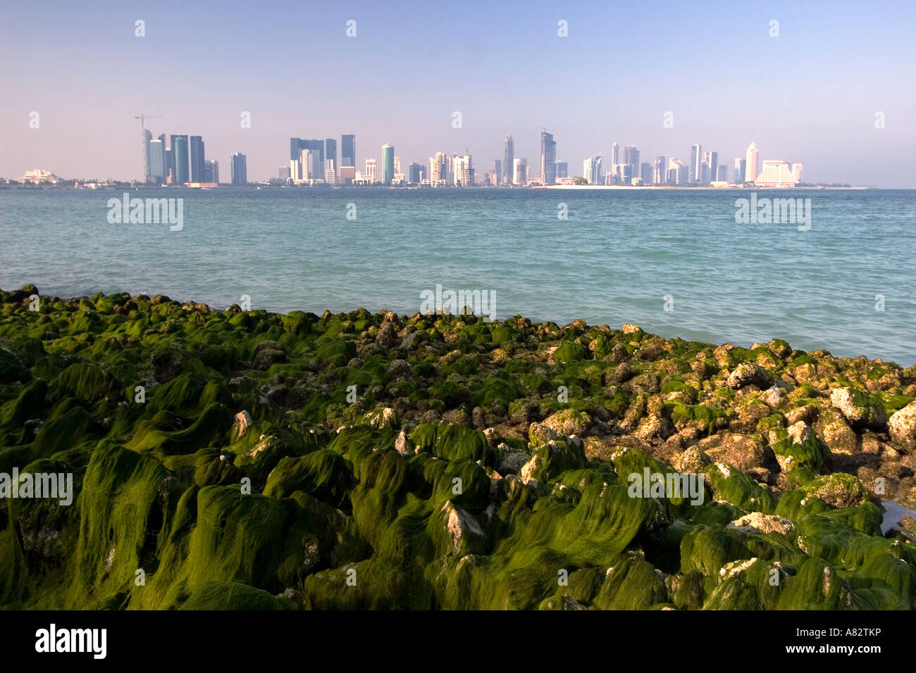 Il Qatar Doha skyline della baia Foto Stock