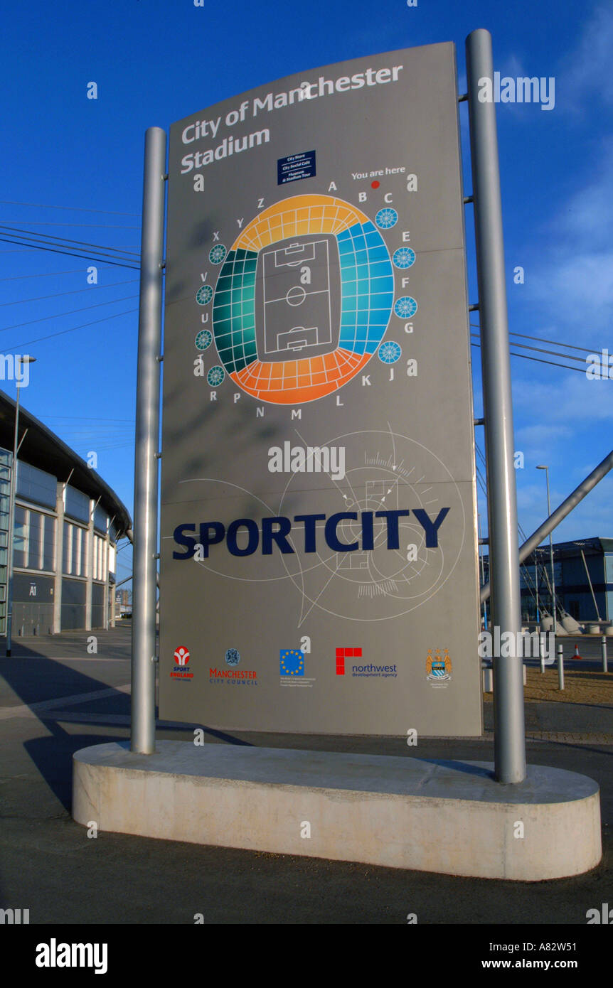 Sport city Manchester Football Eastlands Alan Turing modo Ashton nuova strada Lancashire England Regno Unito Foto Stock