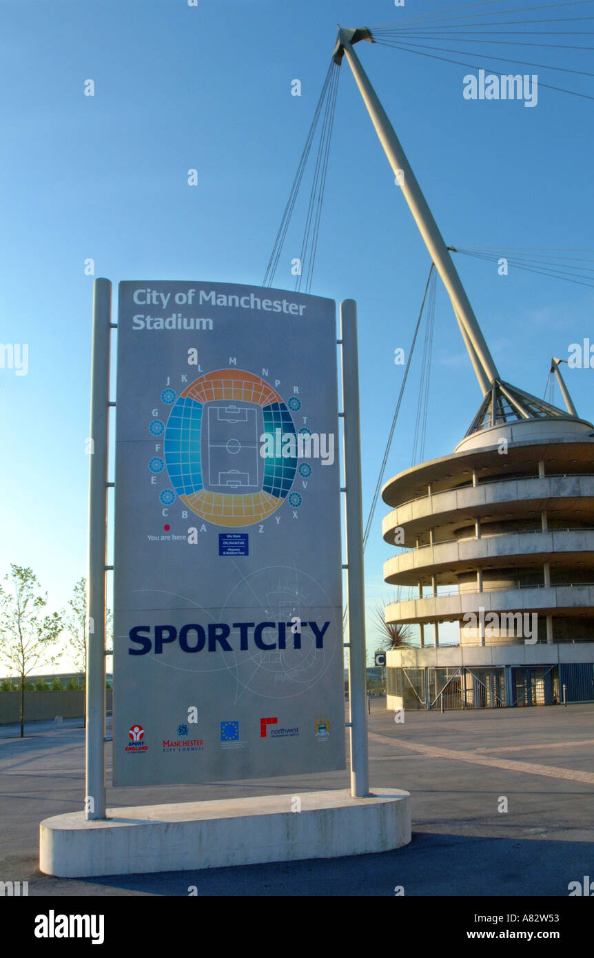 Sport city Manchester Football Eastlands Alan Turing modo Ashton nuova strada Lancashire England Regno Unito Foto Stock