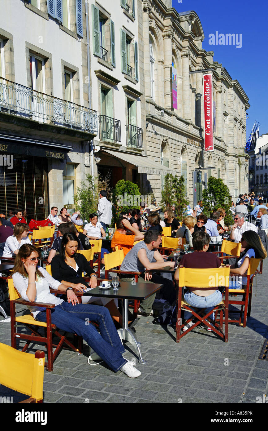 Place des Beaux Arts di Quimper Brittany Foto Stock