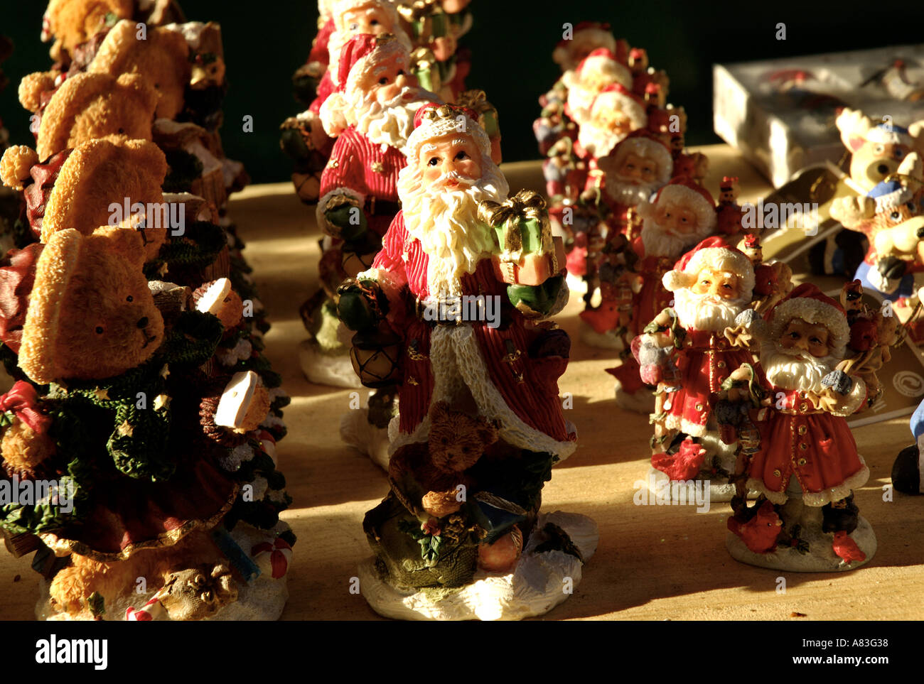 Mercato di Natale (Weihnachtsmarkt), Marienplatz Monaco di Baviera, Germania Foto Stock