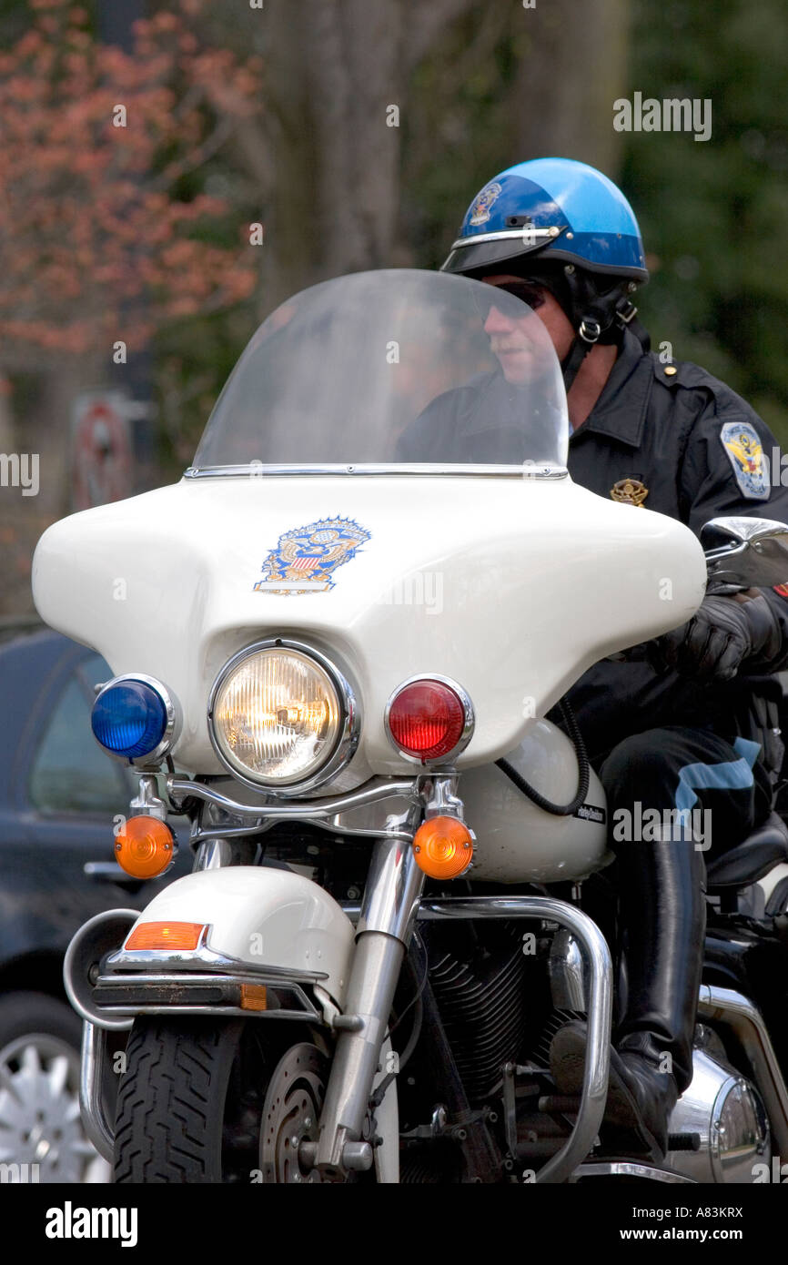 U S Servizio di parco moto ufficiale di polizia a Washington D C Foto Stock