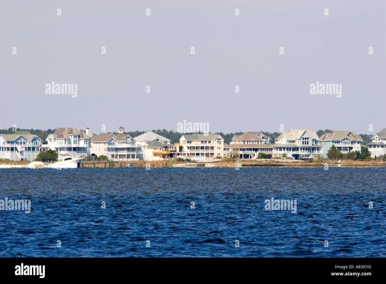 Case sulla spiaggia a testa di Nag Carolina del Nord Foto Stock