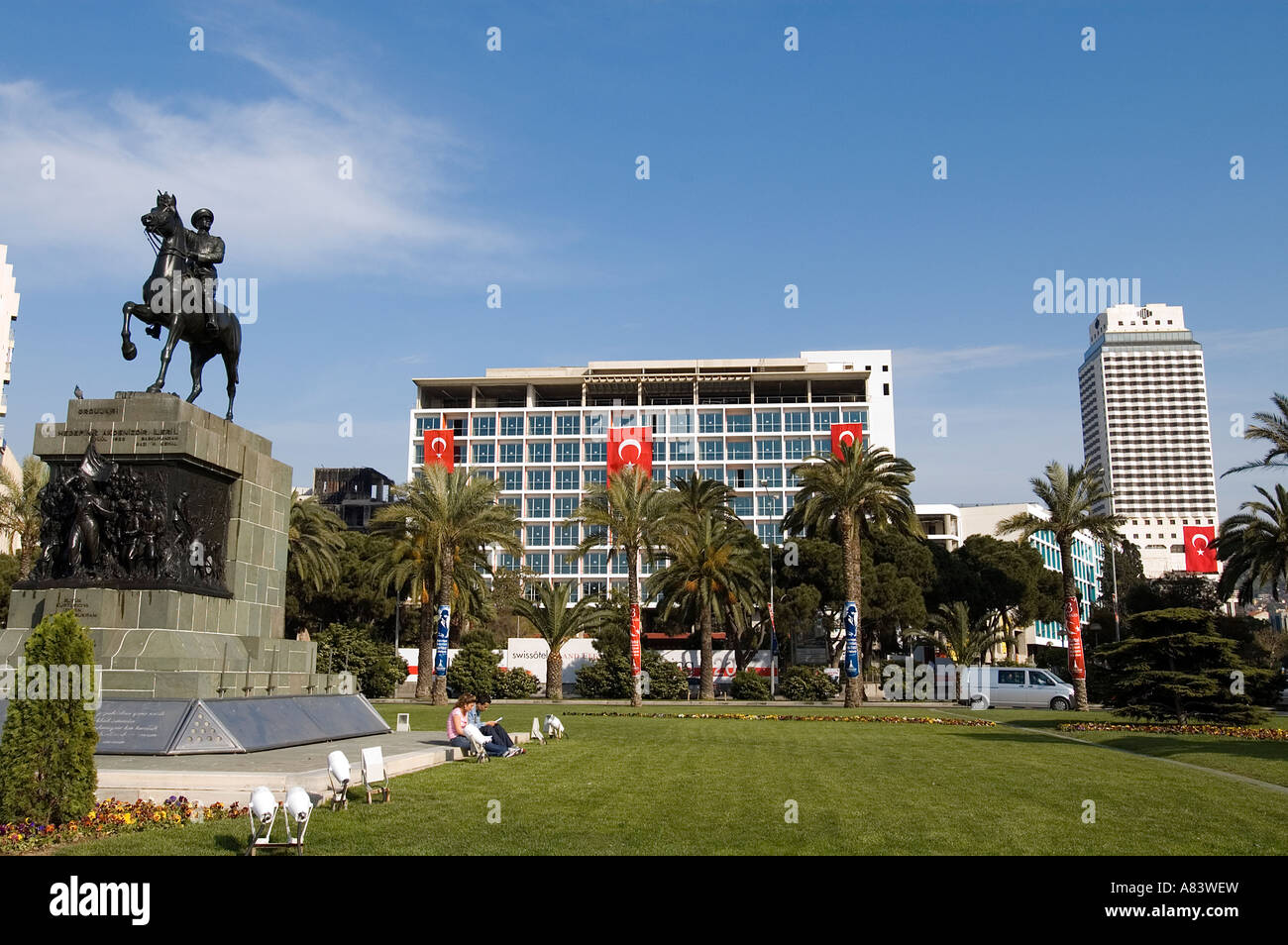 Piazza della Repubblica in Alsancak Izmir in Turchia. Foto Stock