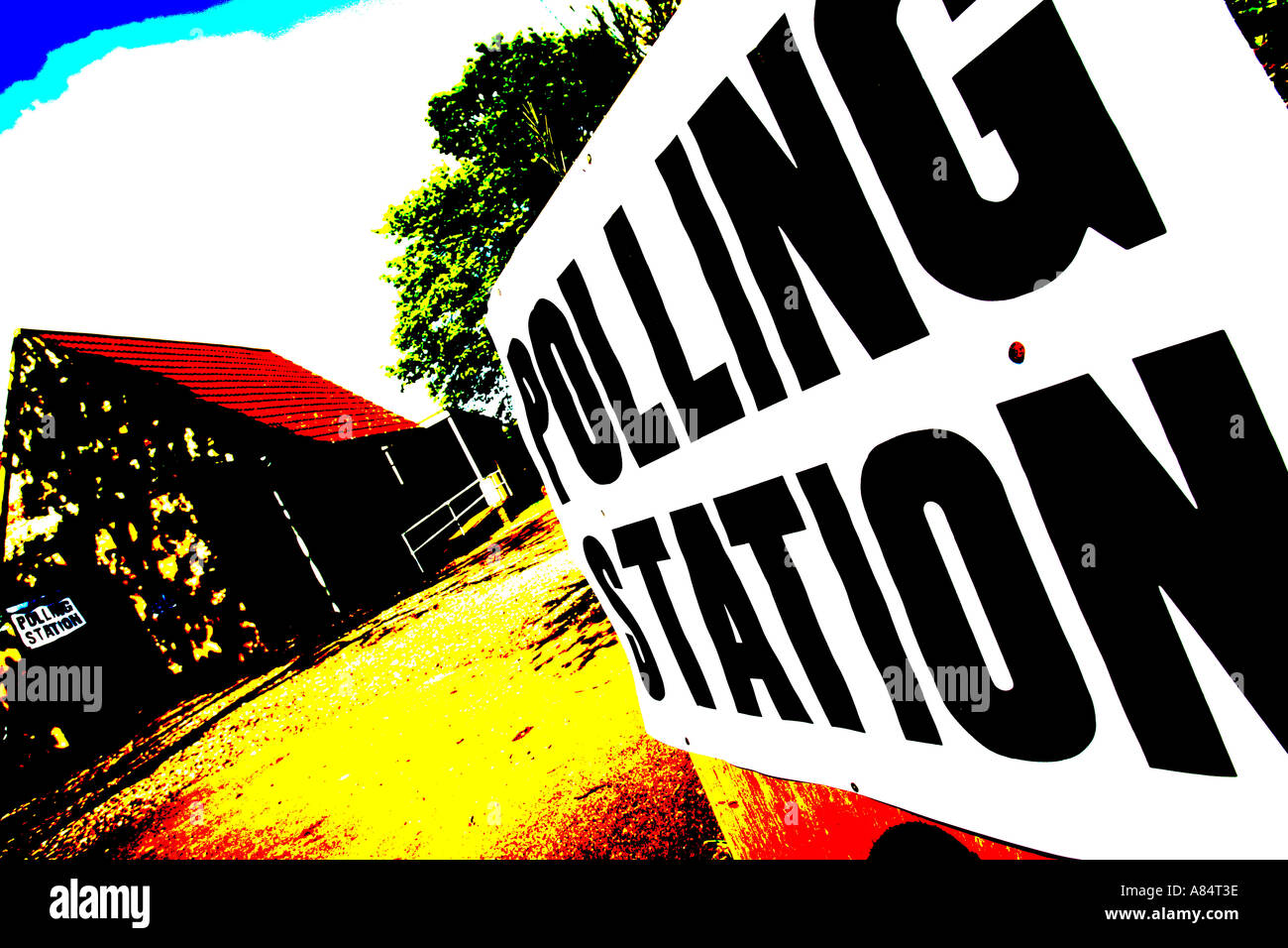 Stazione di polling Whitwell Isle of Wight England Regno Unito Foto Stock