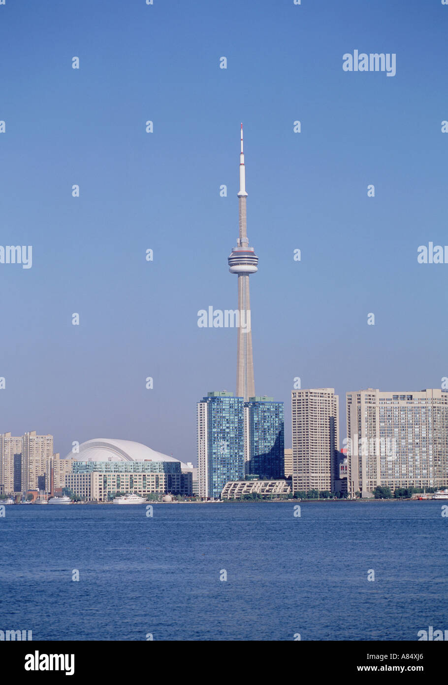 In Canada. In Ontario. Toronto. Città waterfront skyline con CN tower. Foto Stock