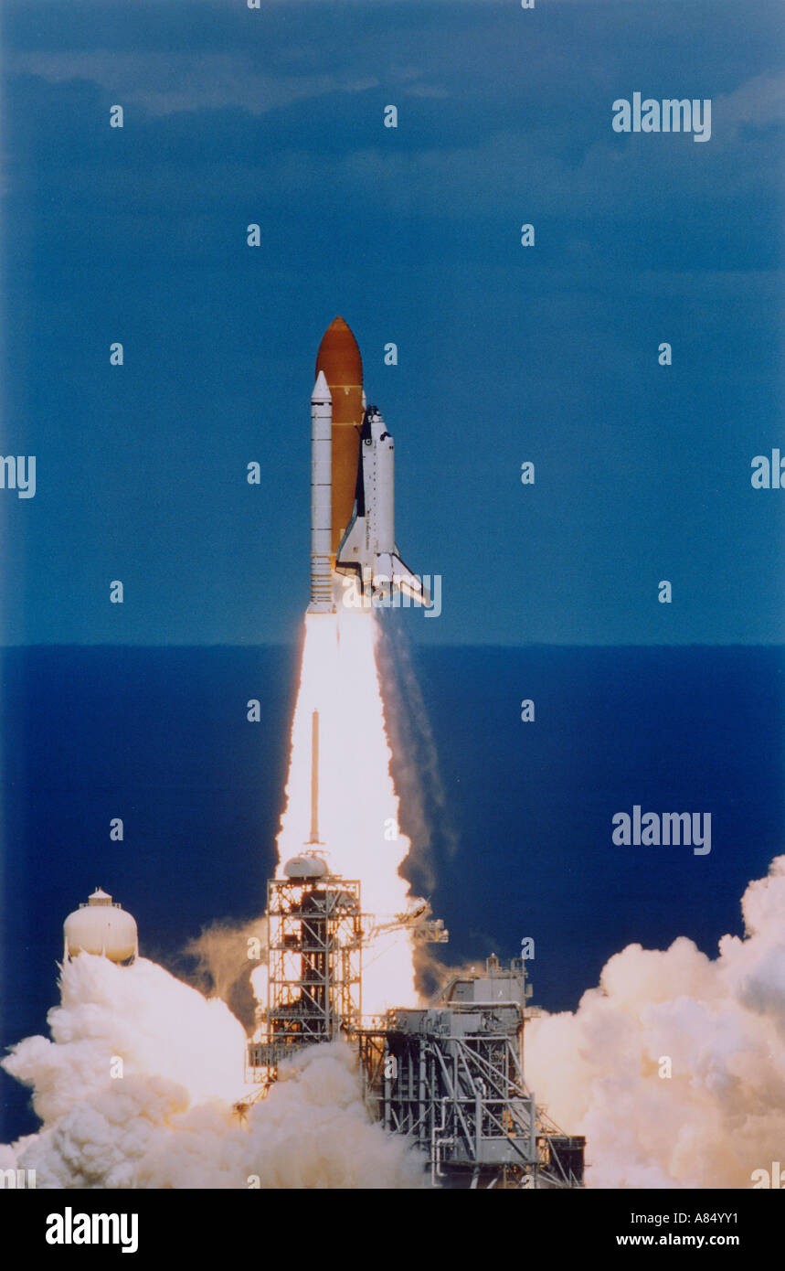 Stati Uniti d'America. Florida. Il Centro Spaziale Kennedy. Space Shuttle Columbia il lancio. Foto Stock