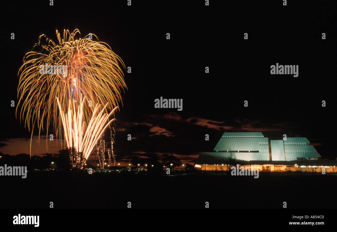 Serata di Apertura del diamante Beach hotel casino complessa di fuochi d'artificio Foto Stock