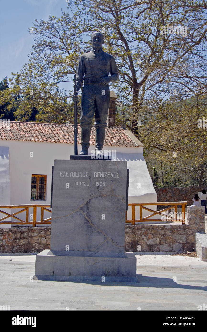 Eleftherios Venizelos Statua in therissos Foto Stock