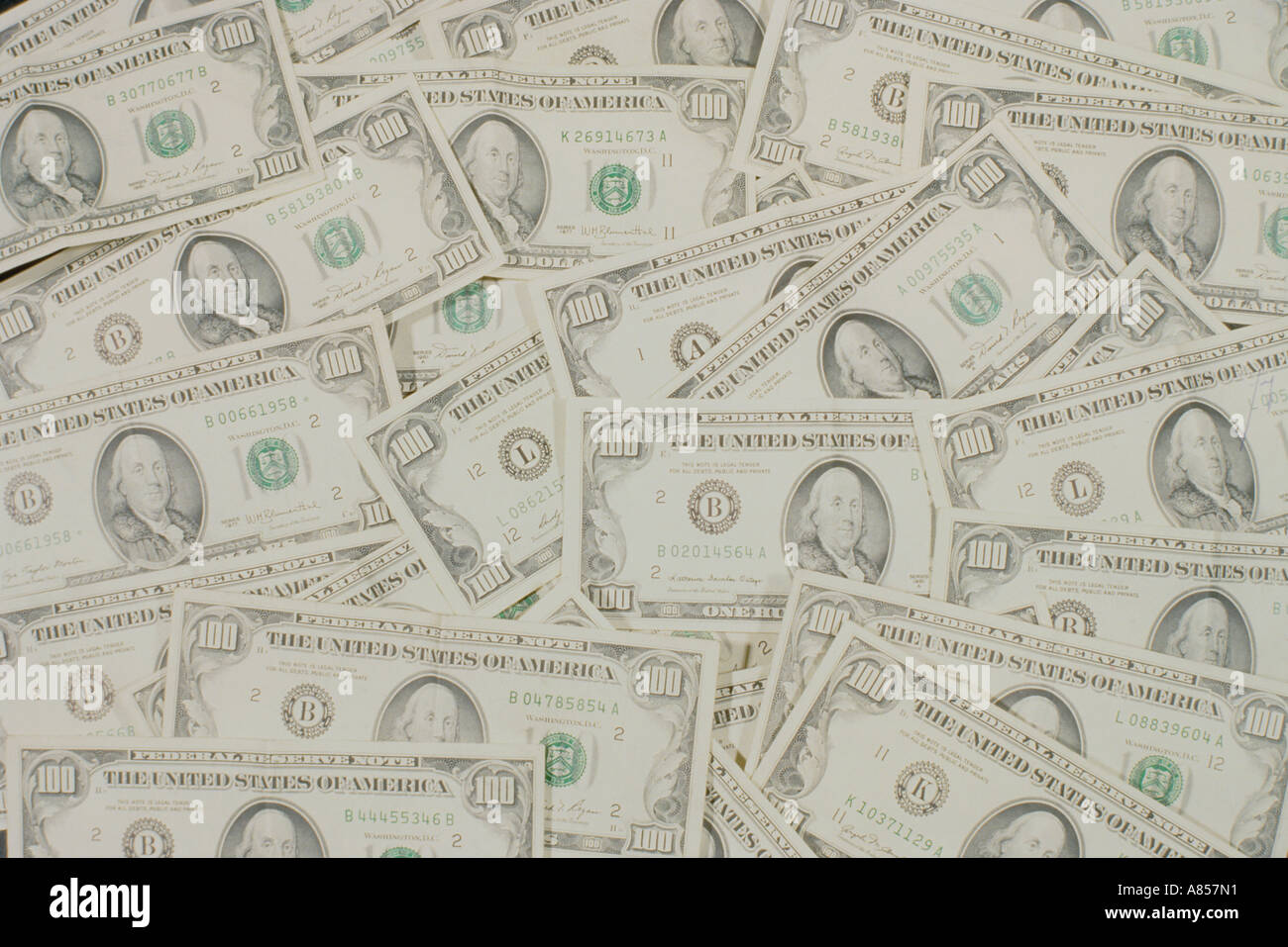 Ancora la vita dei vecchi Stati Uniti $100 [un centinaio di dollari] le fatture del dollaro. Foto Stock