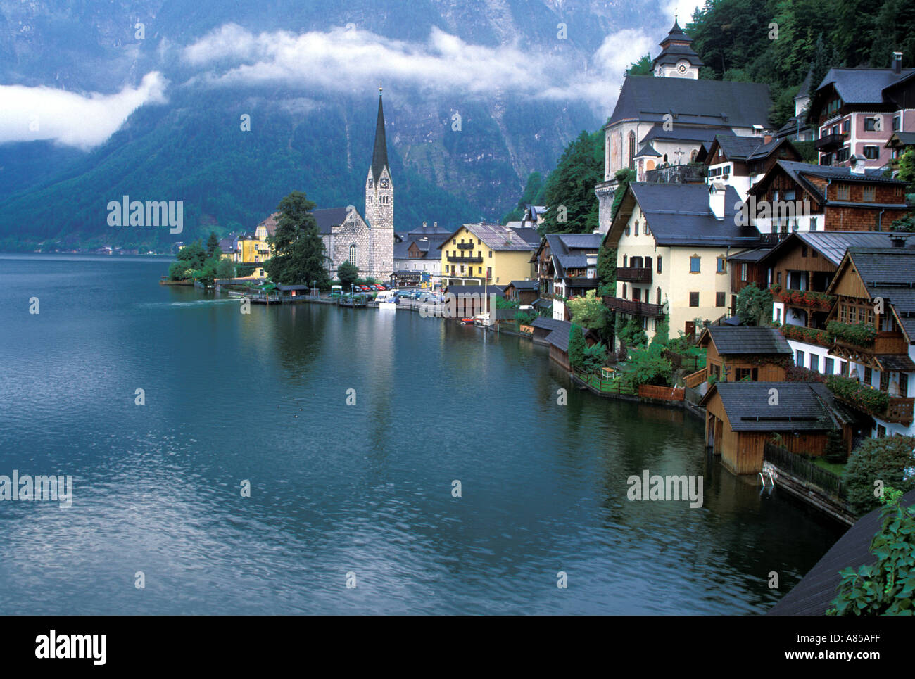 Il villaggio di Hallstatt Austria Foto Stock