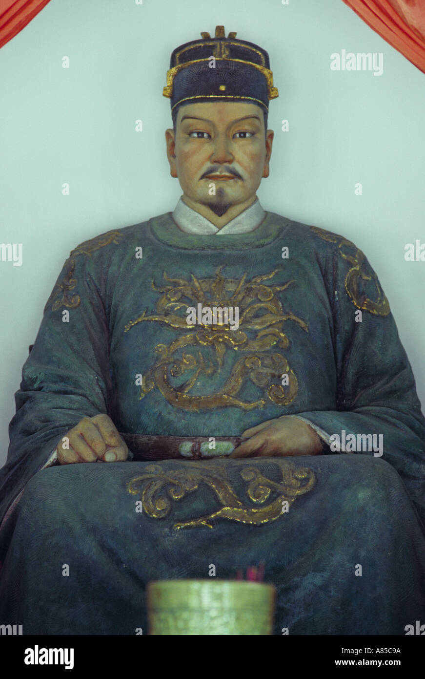 Zheng Chenggong Cheng Cheng Kung Koxinga statua nel Santuario di Tainan Taiwan Foto Stock