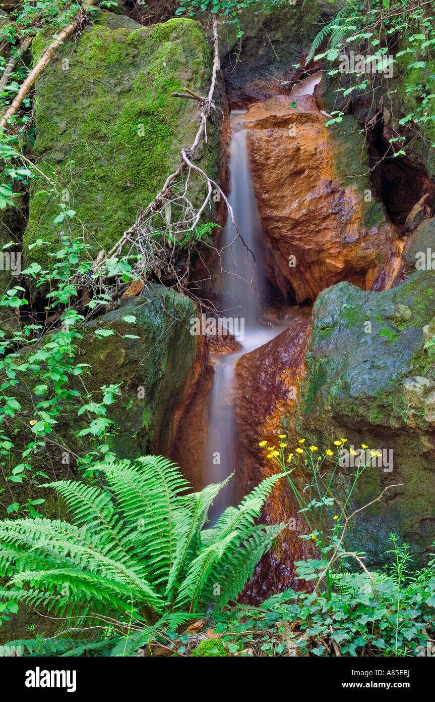 Cascata sulfurea Foto Stock