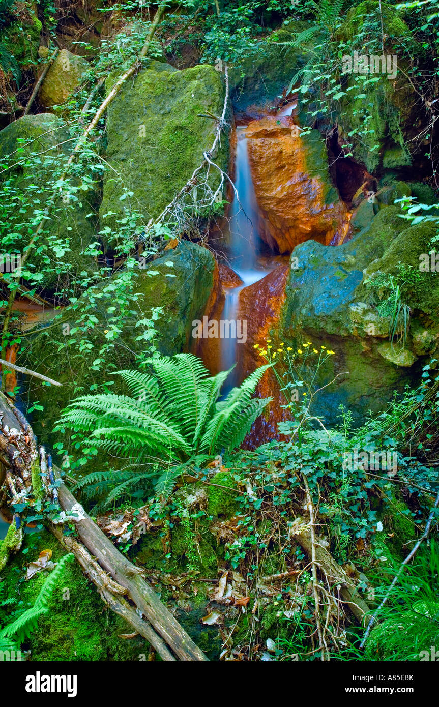 Cascata sulfurea Foto Stock