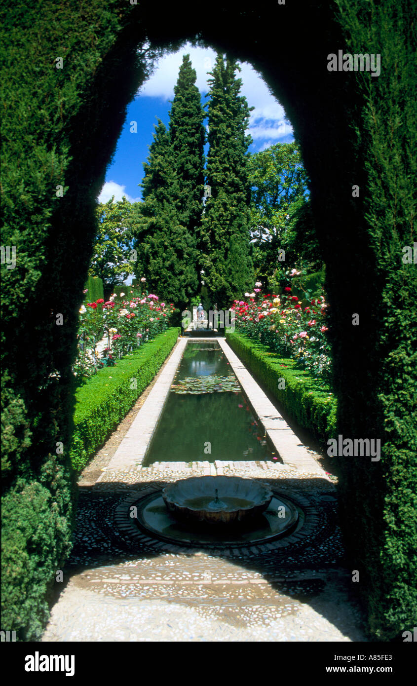 I giardini di Generalife Granada Spagna Foto Stock