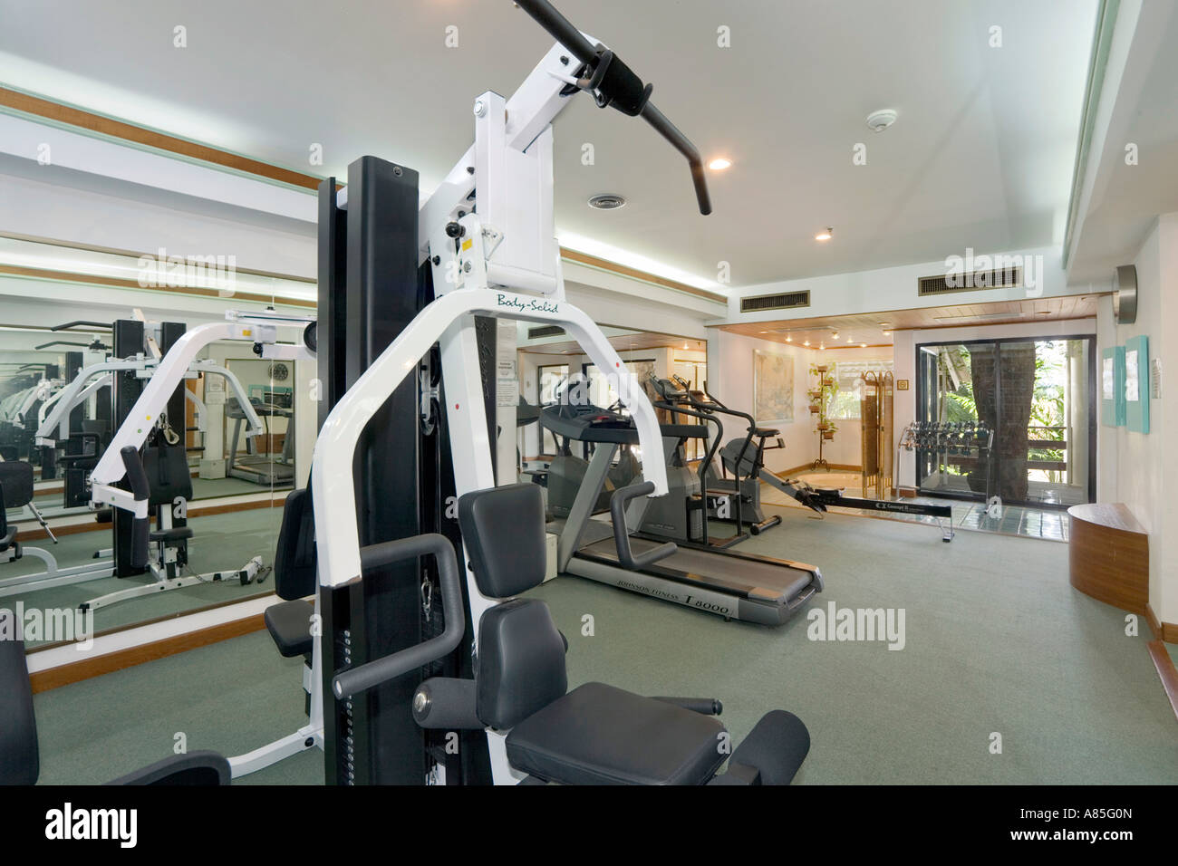Centro fitness presso l'Hotel Cape Panwa Phuket, Tailandia Foto Stock