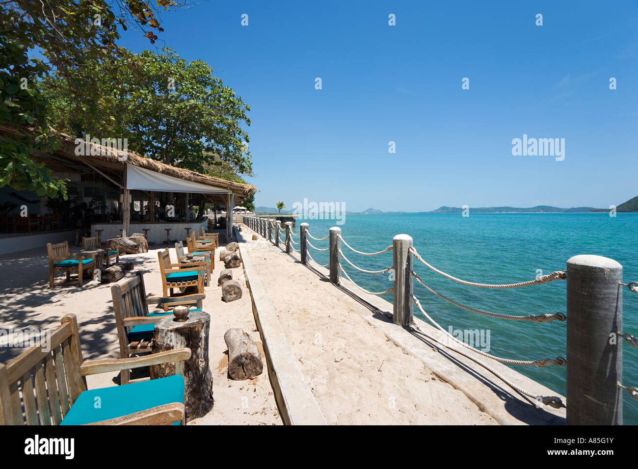 Bar in spiaggia al Evason Phuket Hotel, Phuket, Tailandia Foto Stock