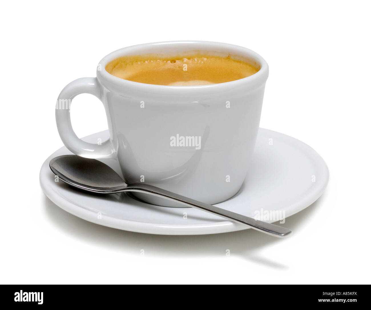 Tazza da caffè con cucchiaino caffeina BEVANDA CALDA Foto Stock