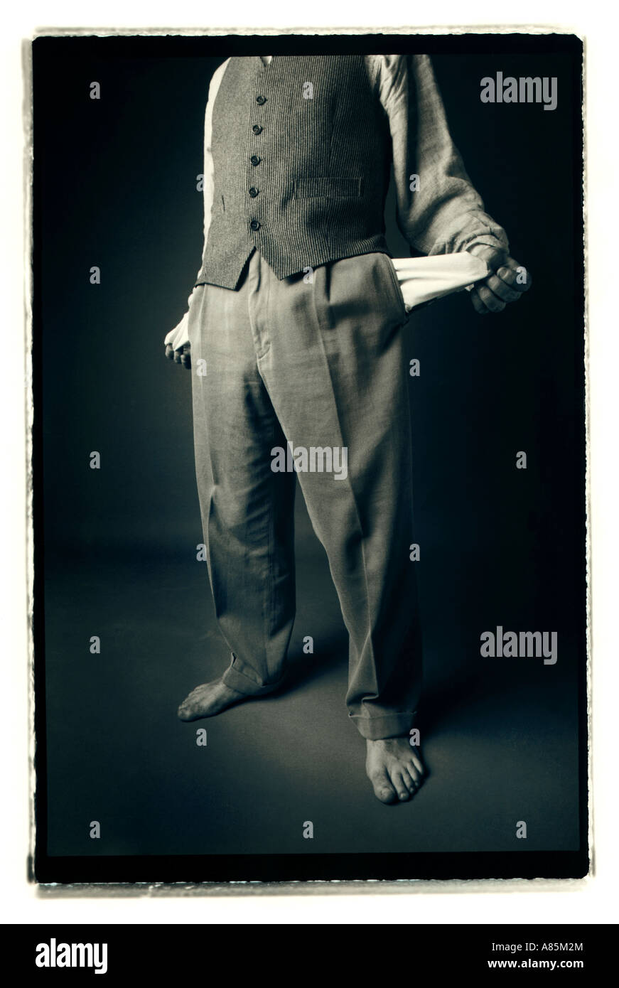 Anonimo imprenditore senza denaro Foto Stock