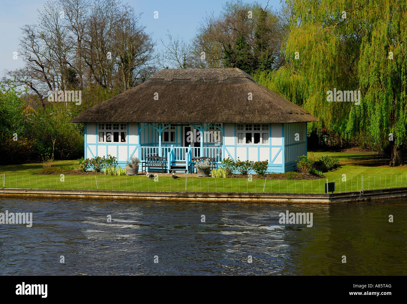 Tradizionale Norfolk Broads casa vacanze, Inghilterra Foto Stock