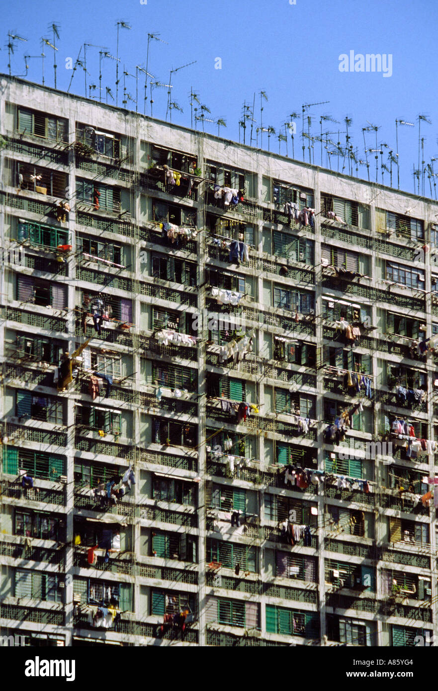 Governo sovraffollate accomodation in Kowloon Hong Kong Foto Stock