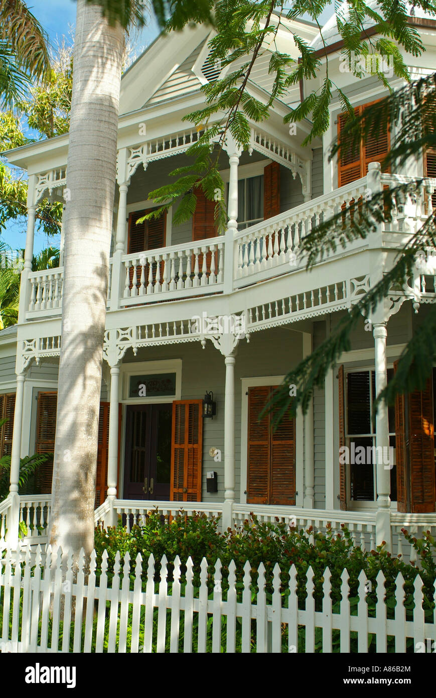 USA Florida Key West un conch storica casa del tardo 1800 s Foto Stock