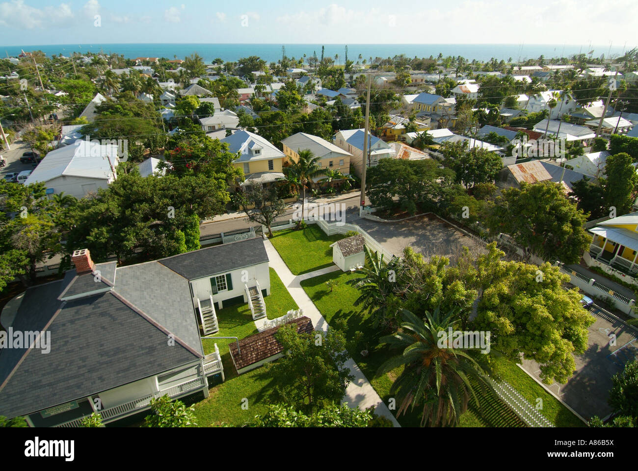 Vista di Key West dal faro Foto Stock