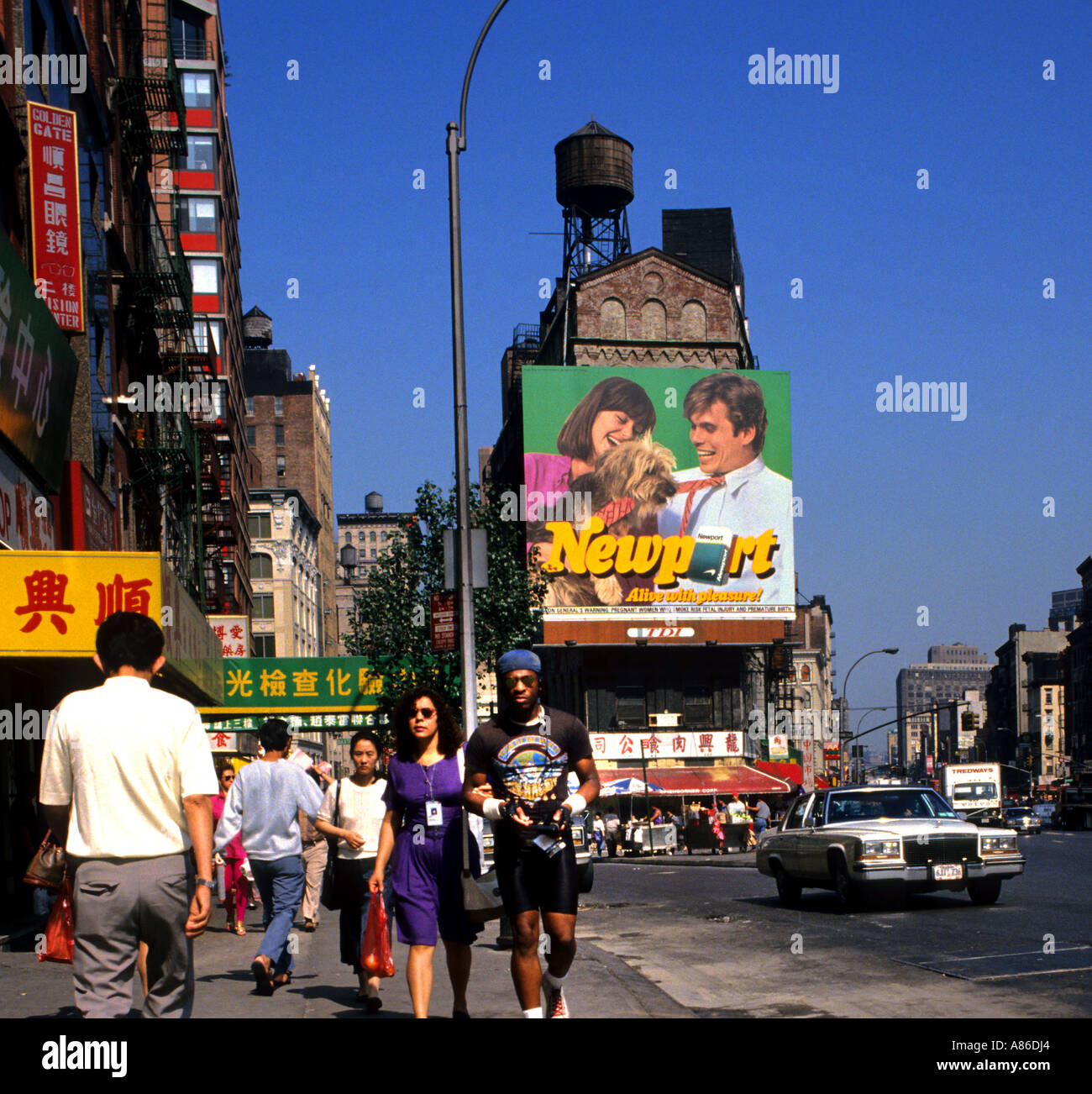 Stati Uniti New York Manhattan Canalstreet Billboard China Town Foto Stock