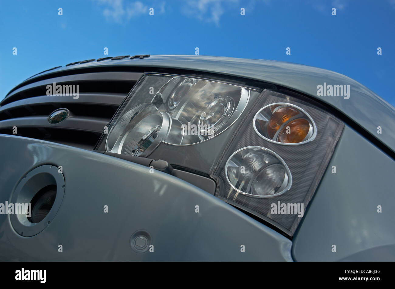 Vista ravvicinata di una Range Rover di terza generazione Foto Stock