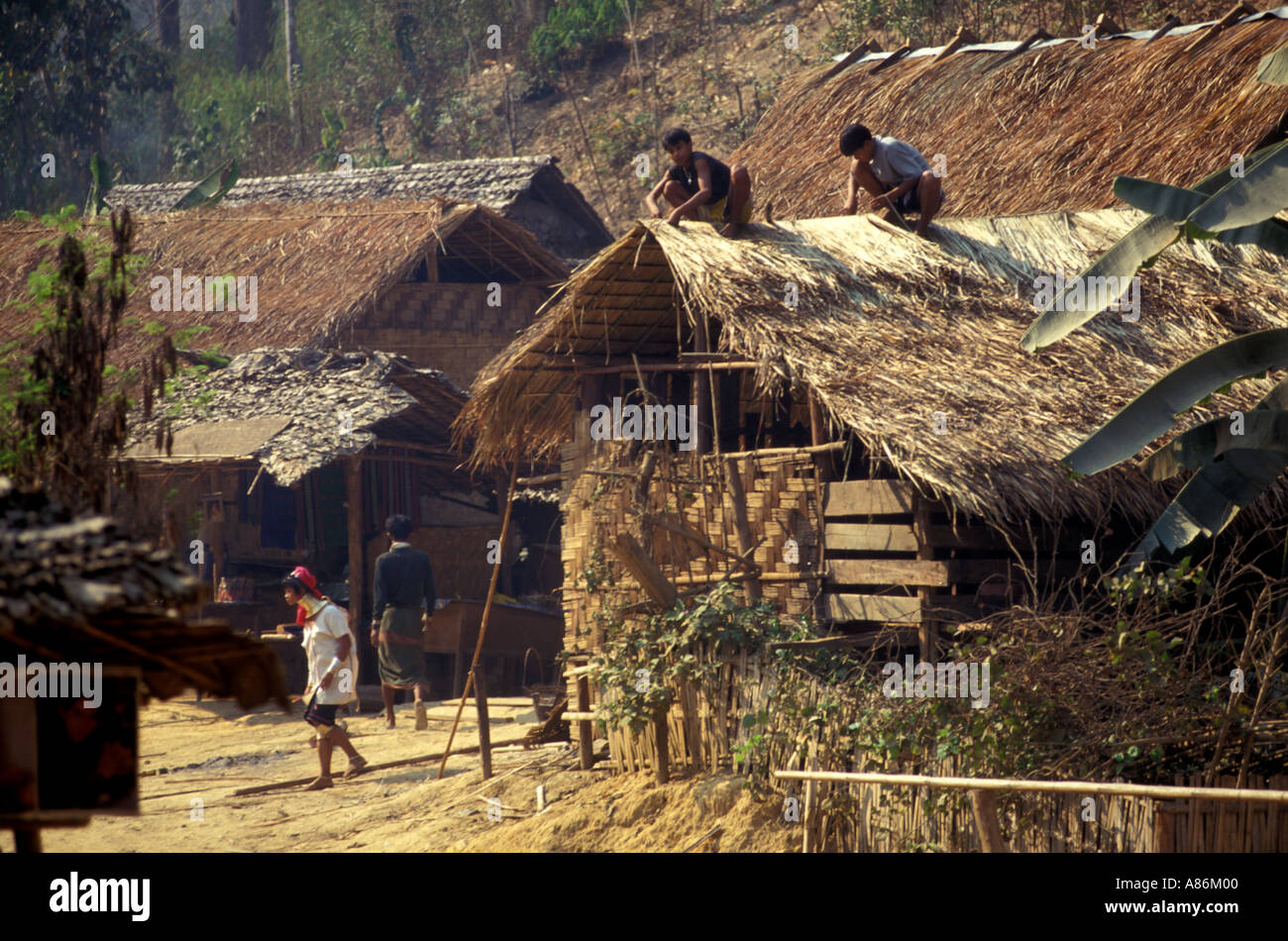 Padong birmano campo profughi in Thailandia Il Padong fuggirono il birmano miltary regola dopo anni di violenza Foto Stock