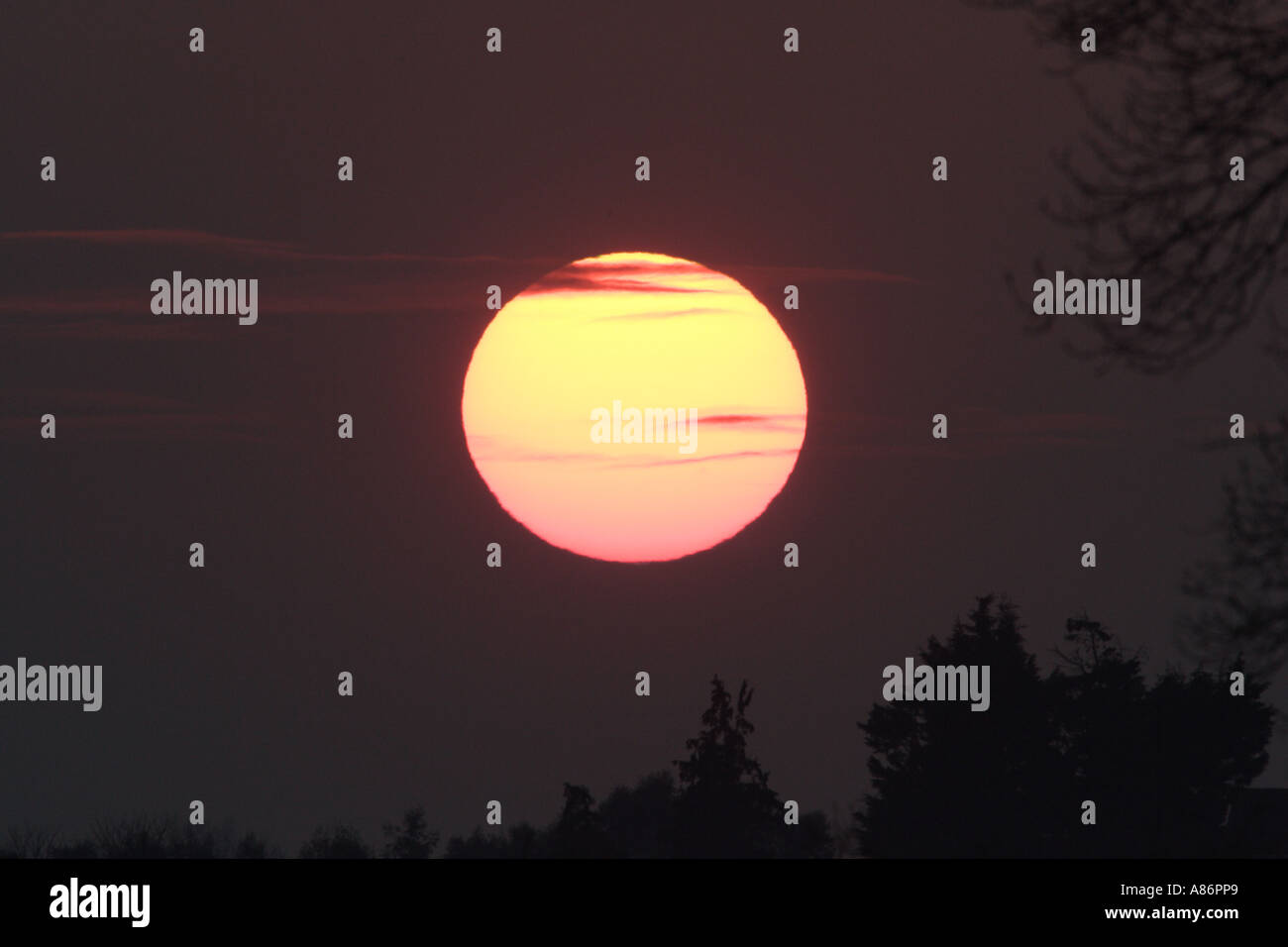 Tramonto WESTSUSSEX ARUNDEL REGNO UNITO Foto Stock