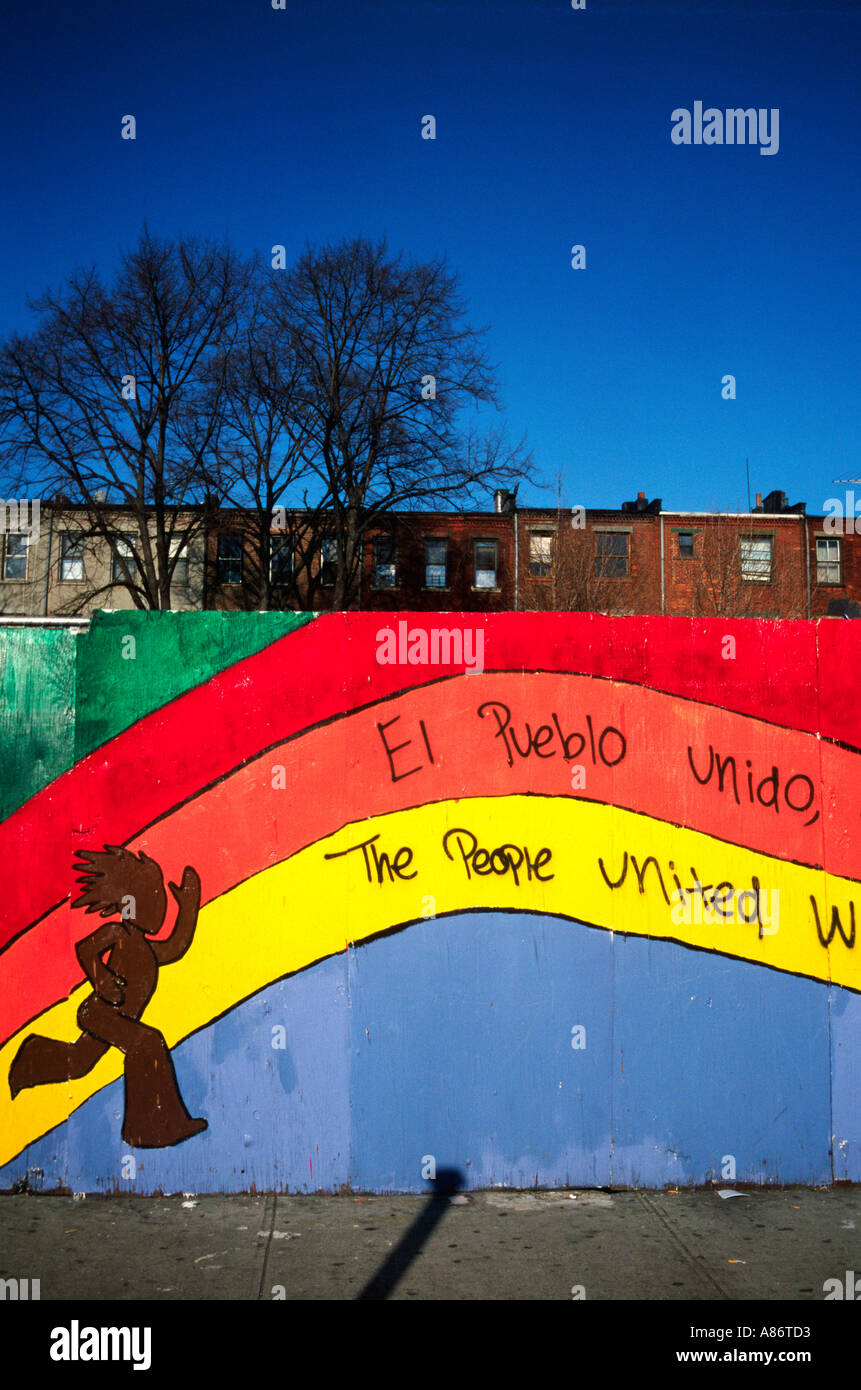 Murale colorato sul 125th Street in Harlem Foto Stock