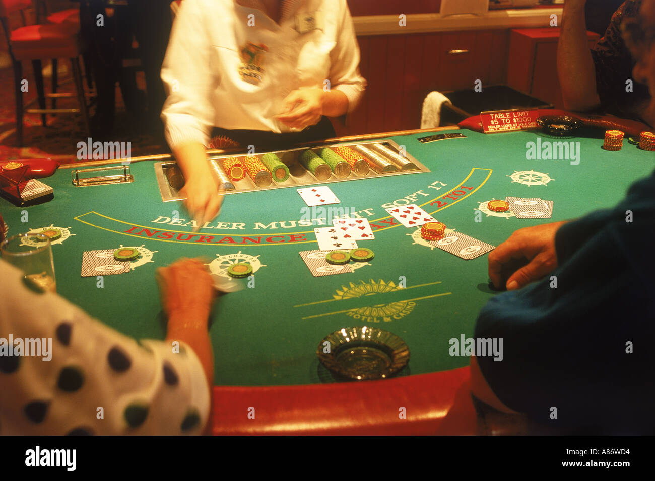 Black jack la tabella al casino in Nevada Foto Stock