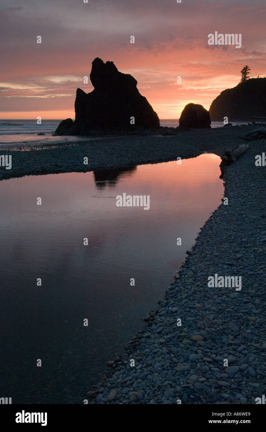 Il Parco nazionale di Olympic WA Ruby Beach Sunset possono Foto Stock