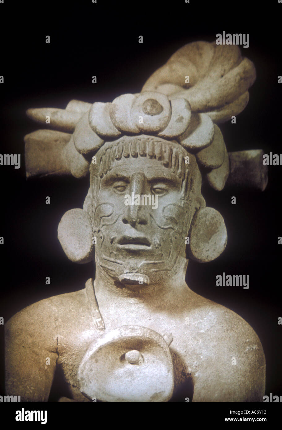 Ceramica azteca nel Museo di Storia e antropologia presso Mexico DF Foto Stock