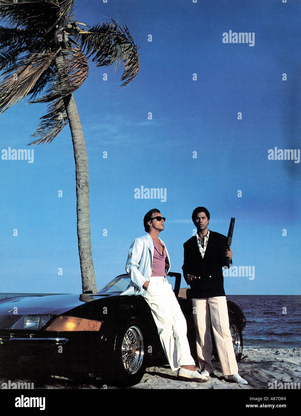 MIAMI VICE NOI TV series in anni ottanta con Don Johnson a sinistra e Philip Michael Thomas Foto Stock