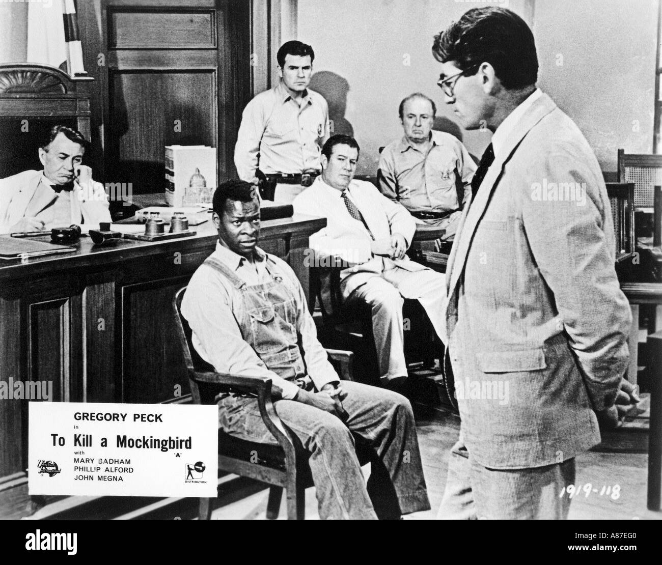 Per uccidere un MOCKINGBIRD 1962 UI film con Gregory Peck a destra Foto Stock