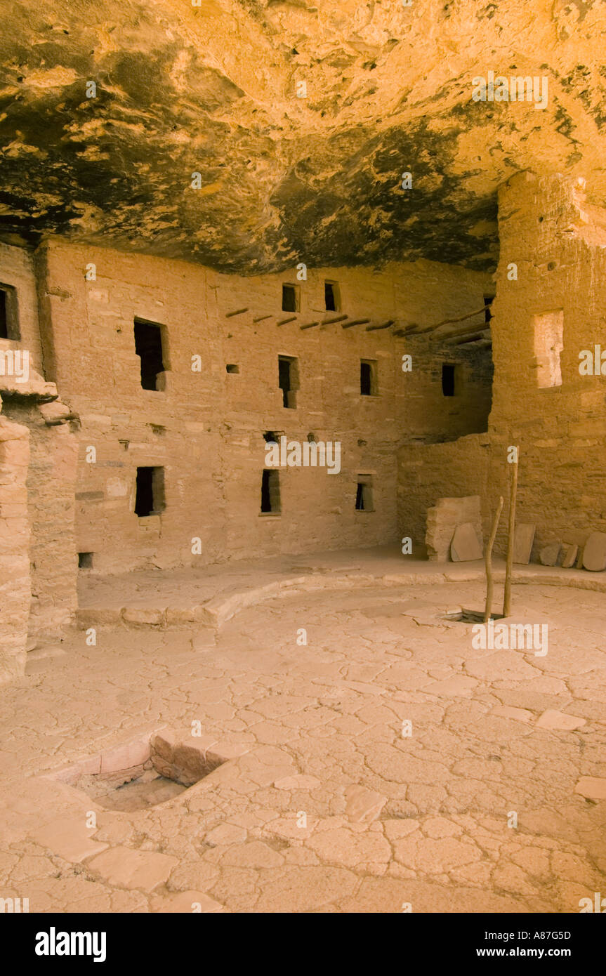 Casa di abete rovine, Mesa Verde National Park, COLORADO, ben conservati dei Pueblo Anasazi village Foto Stock